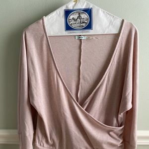 pale pink drape sweater